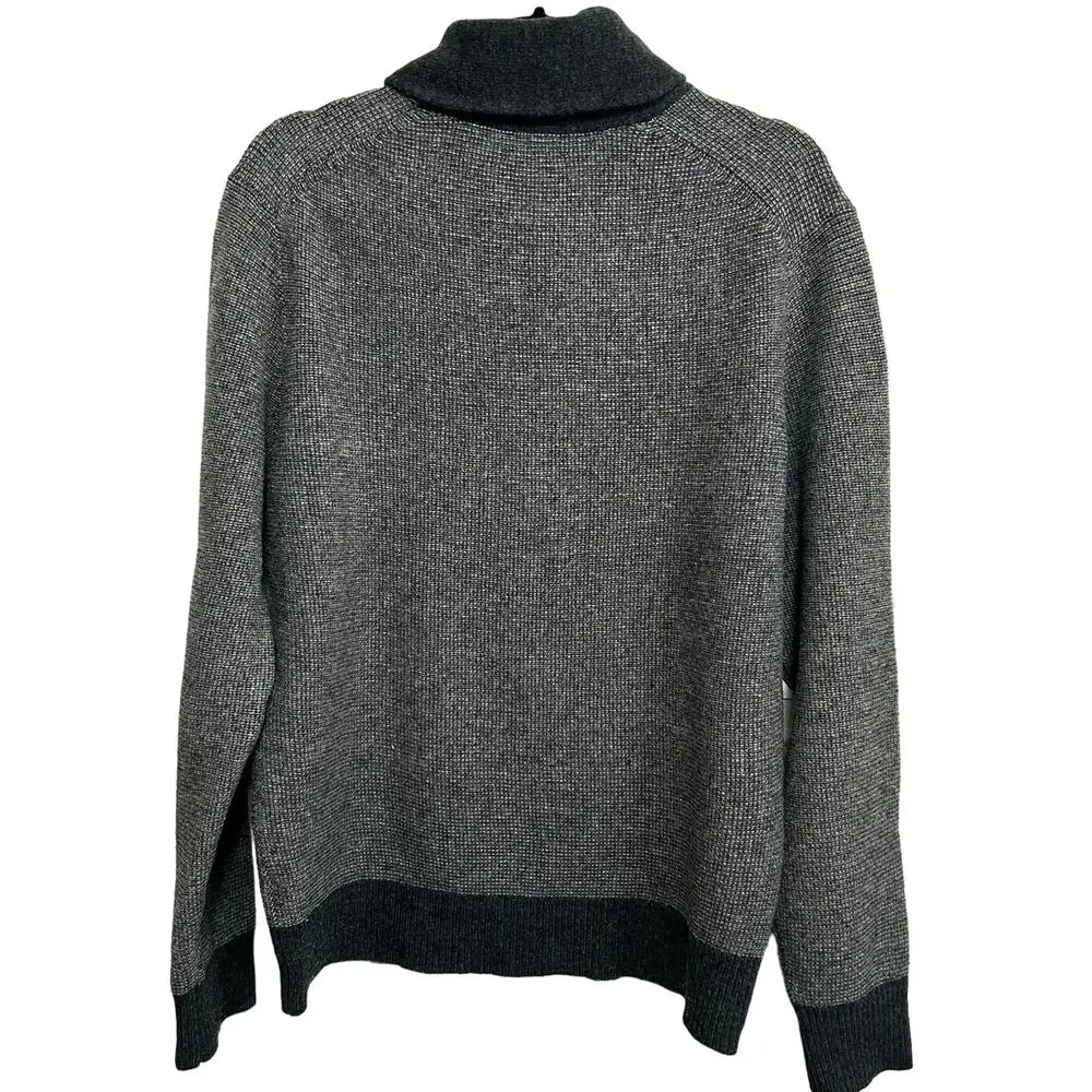 J Crew 100% Wool Pullover Sweater SIZE L  Shawl Collar Preppy Academia Autumn